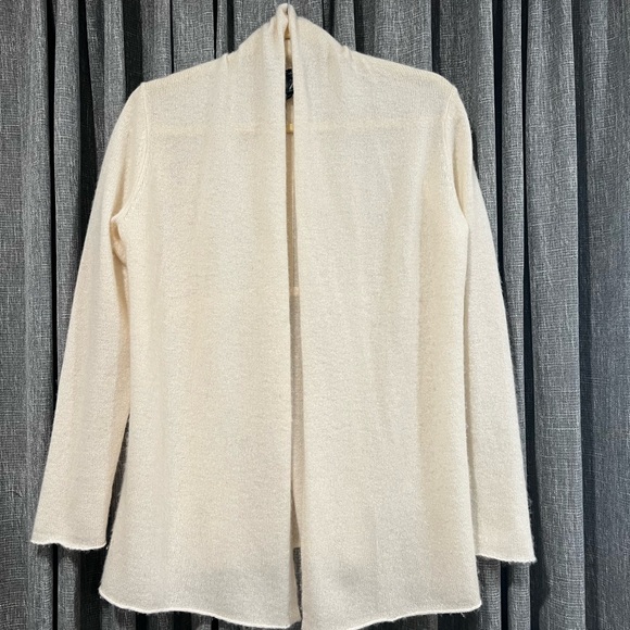 Sara Campbell Cream Open-Front Cardigan 100% cashmere - Picture 3 of 6